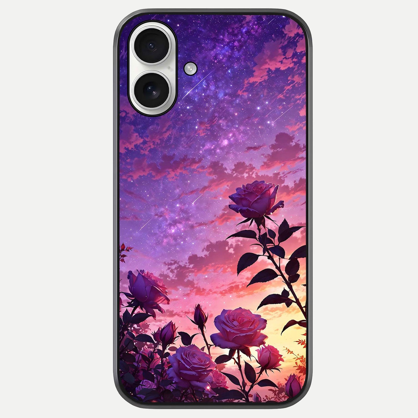 Starlit Rose Twilight Glass Case For iPhone 17 by Custom World