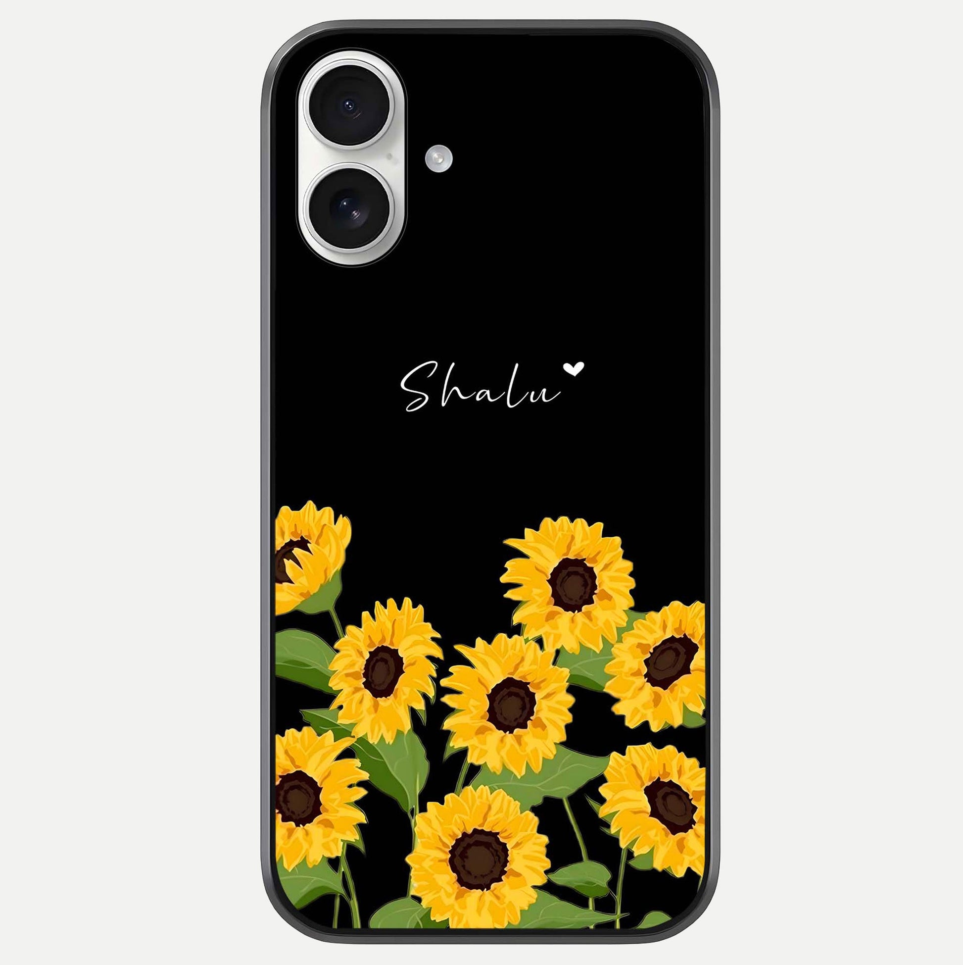 Sunflower Chic Mood Custom Name Glass Case For iPhone 17 by Custom World