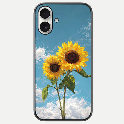Sunflower Sky Bloom Glass Case For iPhone 17 by Custom World