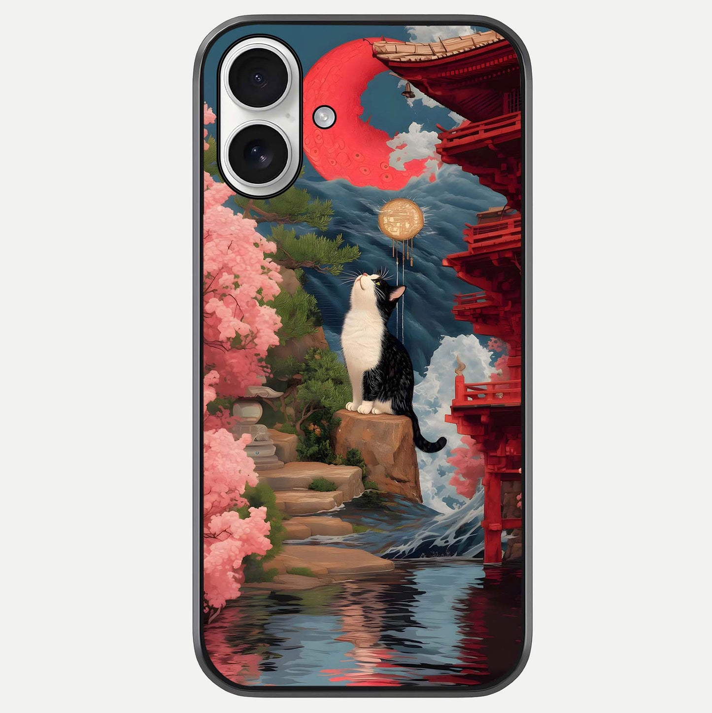 Temple Cat Scenery Glass Case For iPhone 17 by Custom World