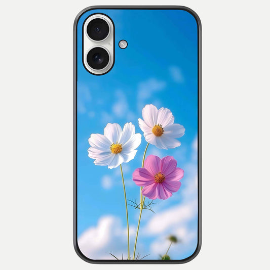 Triple Flowers With Sky Glass Case For iPhone 17 by Custom World