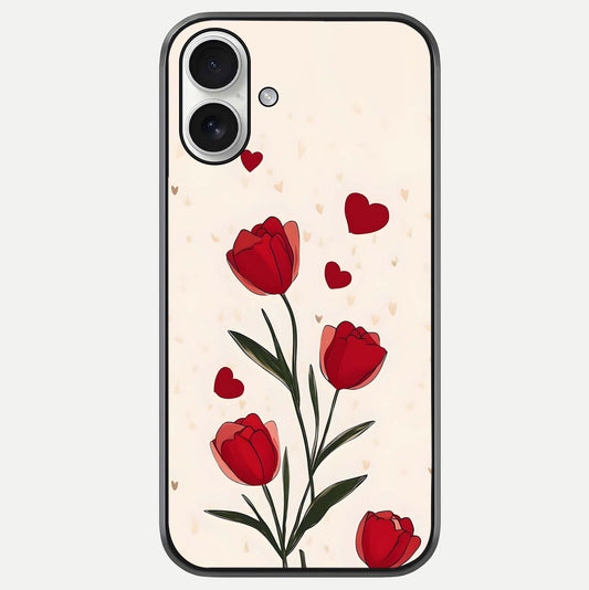 Tulip With Heart Glass Case For iPhone 17 by Custom World