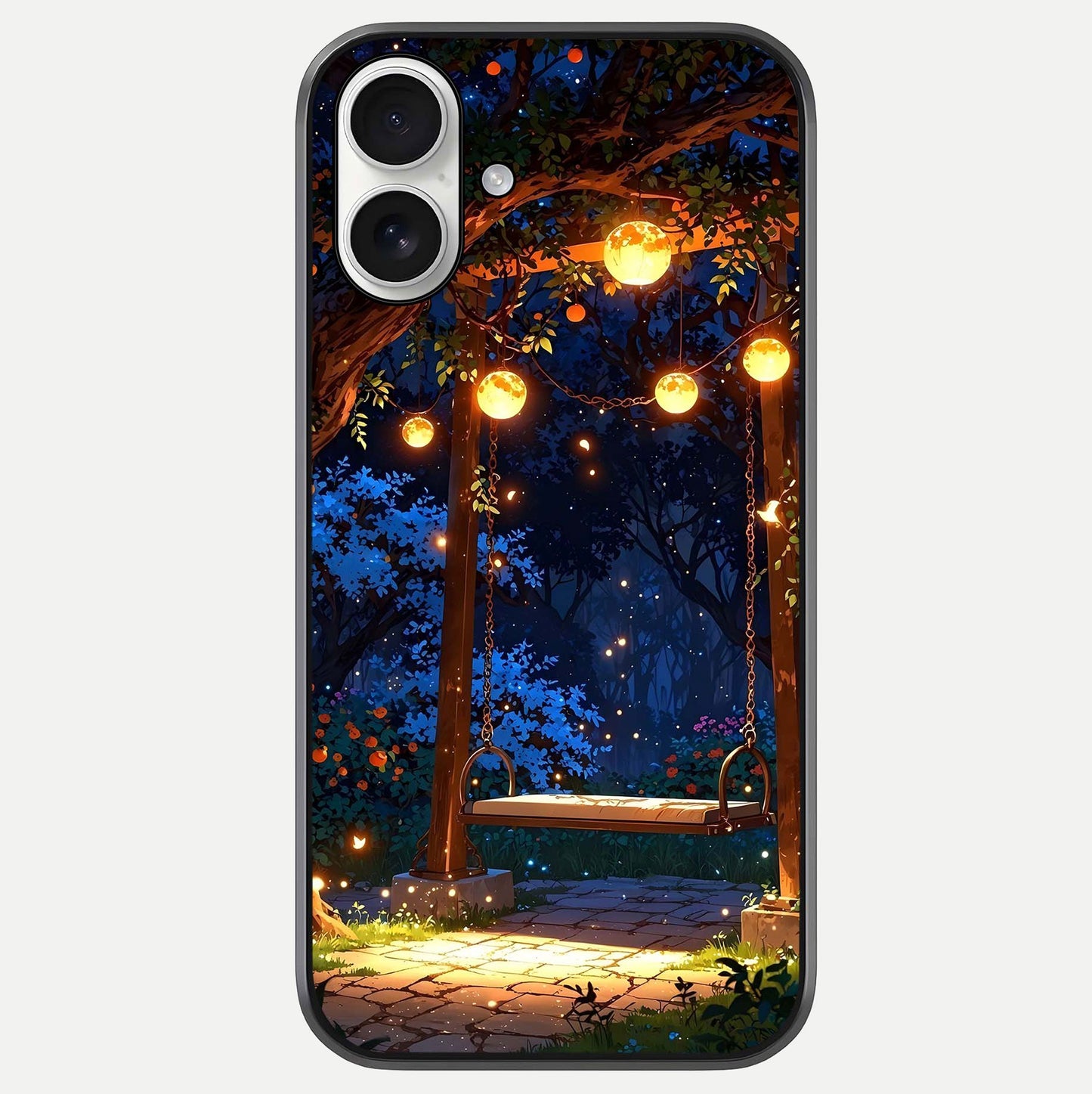 Twilight Garden Swing Glass Case For iPhone 17 by Custom World