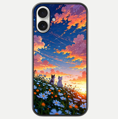 Two Cats Friends Glass Case For iPhone 17 by Custom World