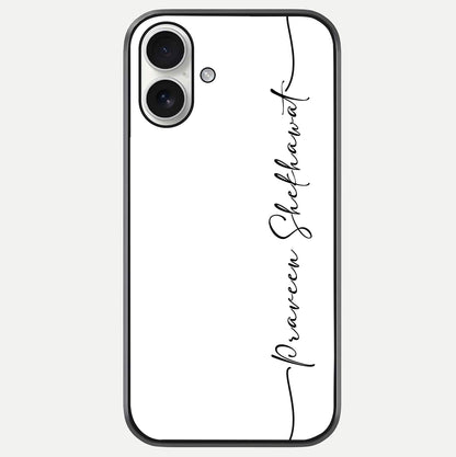 White Tune Custom Name Glass Case For iPhone 17 by Custom World