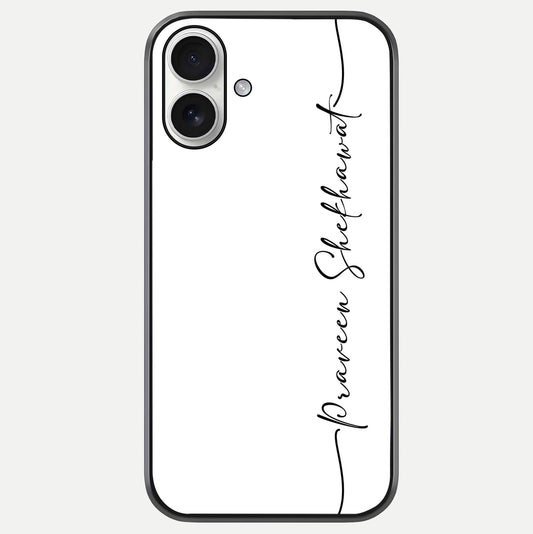 White Tune Custom Name Glass Case For iPhone 17 by Custom World