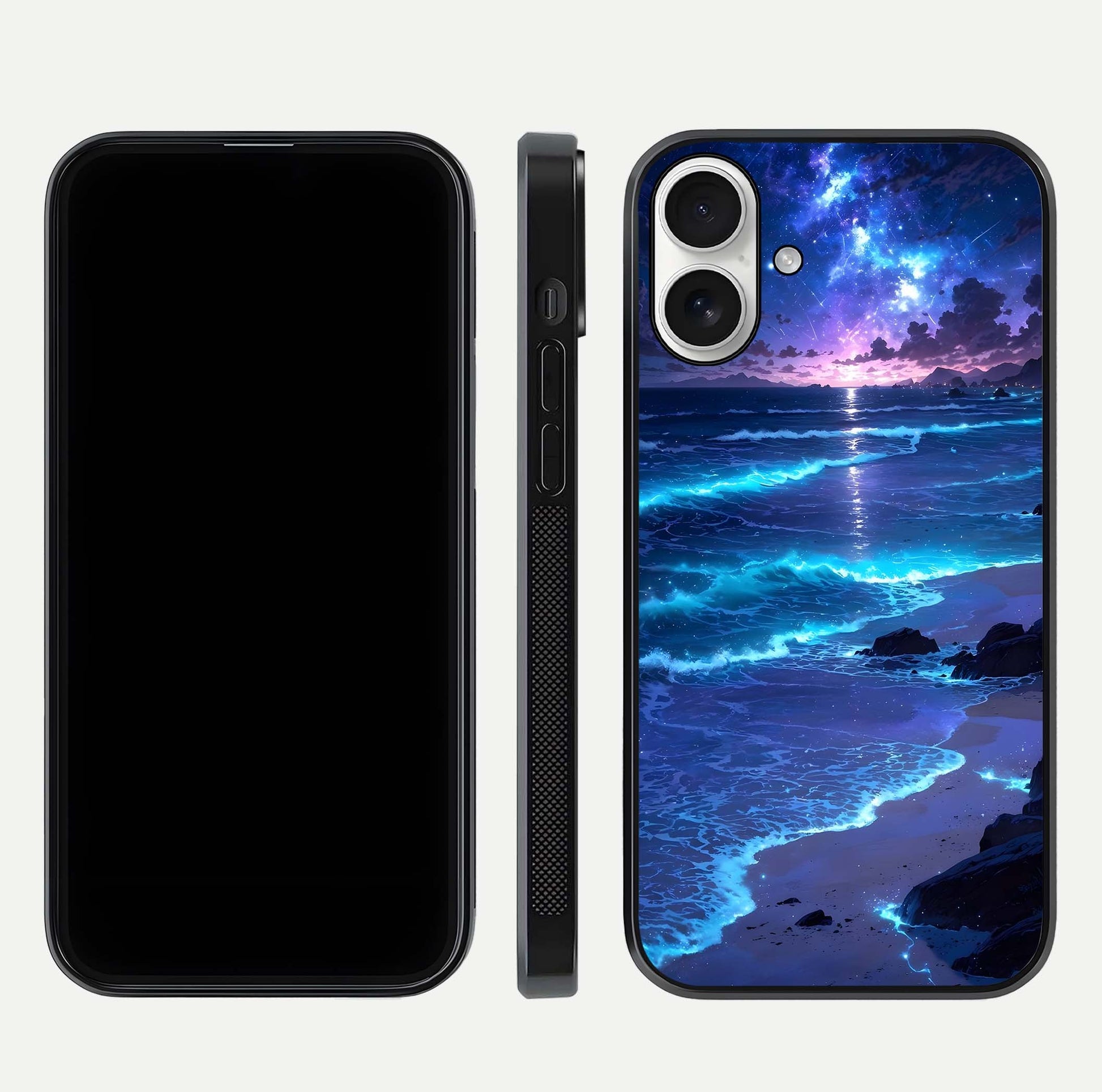 Classic Damn Look Glass Case for iPhone 17 dual-view layout showing design clarity and glass polish