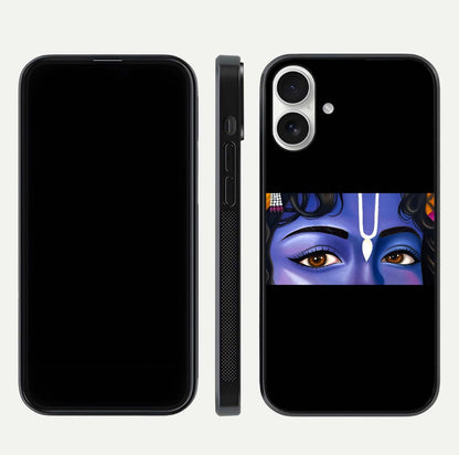Krishna Eye Glass Case for iPhone 17 front and back view layout highlighting detailed spiritual motif