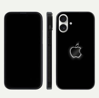 Neon Apple Glow Glass Case for iPhone 17 front & back layout showing bright tones and edge curve