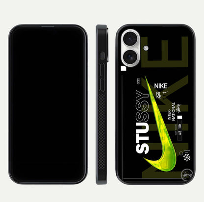 Neon Street Edition Glass Case for iPhone 17 front & back layout highlighting street art vibe and edges