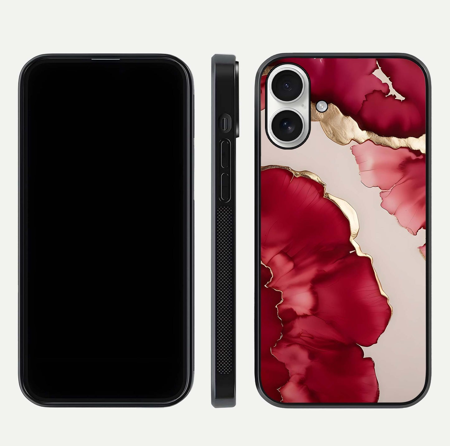 Pink & White Marble Glass Case For iPhone 17