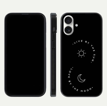 Sun Moon Balance Glass Case for iPhone 17 front & back layout showing smooth gradient and balanced design