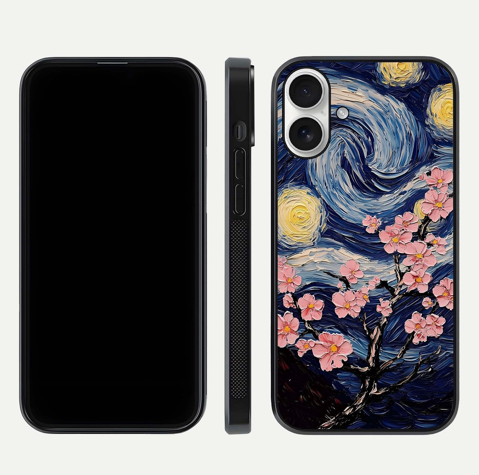 Van Gogh Scenery Glass Case for iPhone 17 front & back layout showing vibrant tones and detailed design