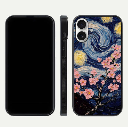Van Gogh Scenery Glass Case for iPhone 17 front & back layout showing vibrant tones and detailed design