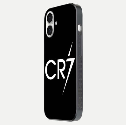 CR7 Elite Strike Glass Case for iPhone 17 side-angle image showing polished edges and vibrant design