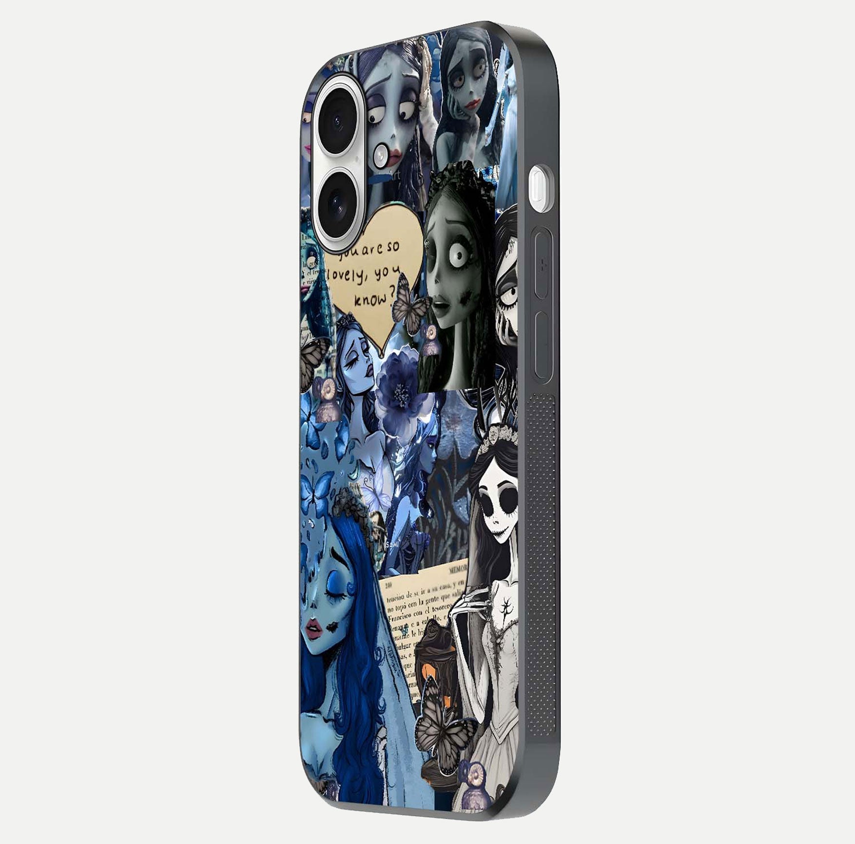 Corpse Bride Posters Glass Case for iPhone 17 side-angle image capturing gloss reflection and smooth edge