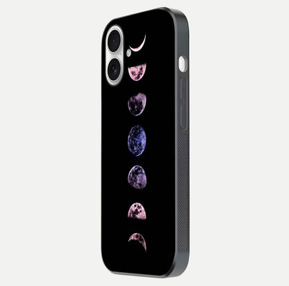 Crimson All Planets Glass Case for iPhone 17 side-angle photo capturing edge glow and glass reflection