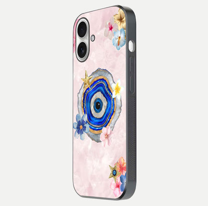 Divine Aura Bloom Glass Case for iPhone 17 side-angle photo capturing reflection glow and premium polish