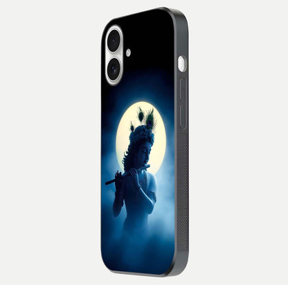Divine Moon Flute Glass Case for iPhone 17 side-angle image capturing reflection depth and soft color
