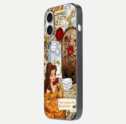 Golden Dream Belle Glass Case for iPhone 17 side-angle image showing reflective edges and premium golden tint
