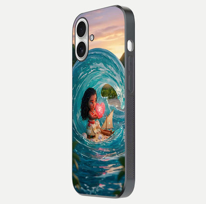 Heart of Ocean Glass Case for iPhone 17 side-angle image showing reflection clarity and deep ocean texture