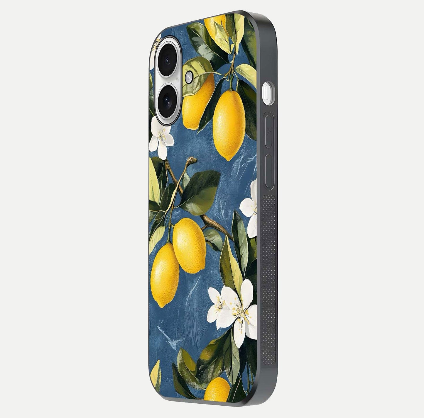 Lavender Soft Minimal Glass Case for iPhone 17 side-angle image showing smooth reflection and minimal look