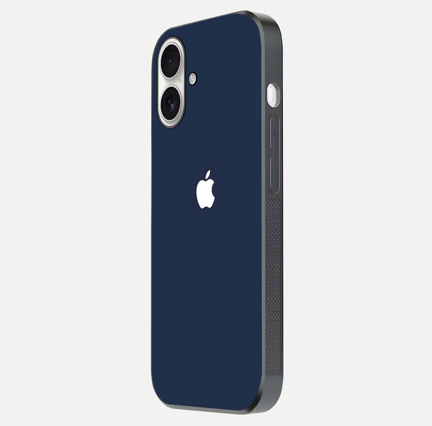 Minimal Apple Night Glass Case for iPhone 17 side-angle image showing sleek reflection and clean gloss