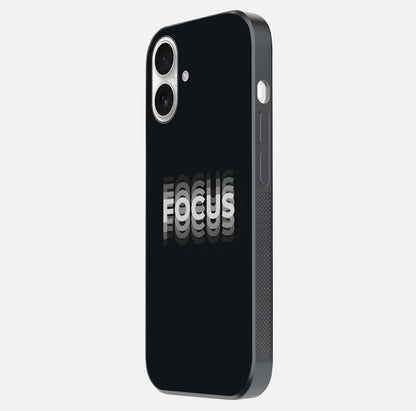 Mono Focus Vision Glass Case for iPhone 17 side-angle image showing smooth reflection and minimal tones
