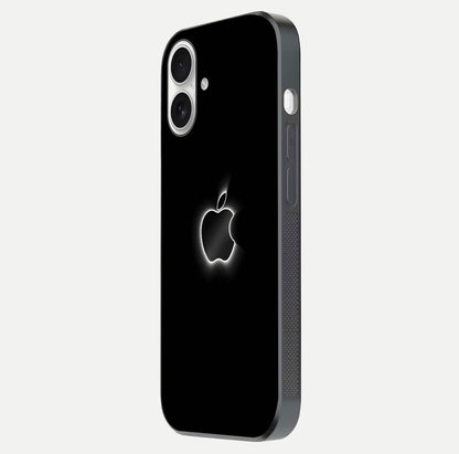 Neon Apple Glow Glass Case for iPhone 17 side-angle image showing light reflection and glow effect
