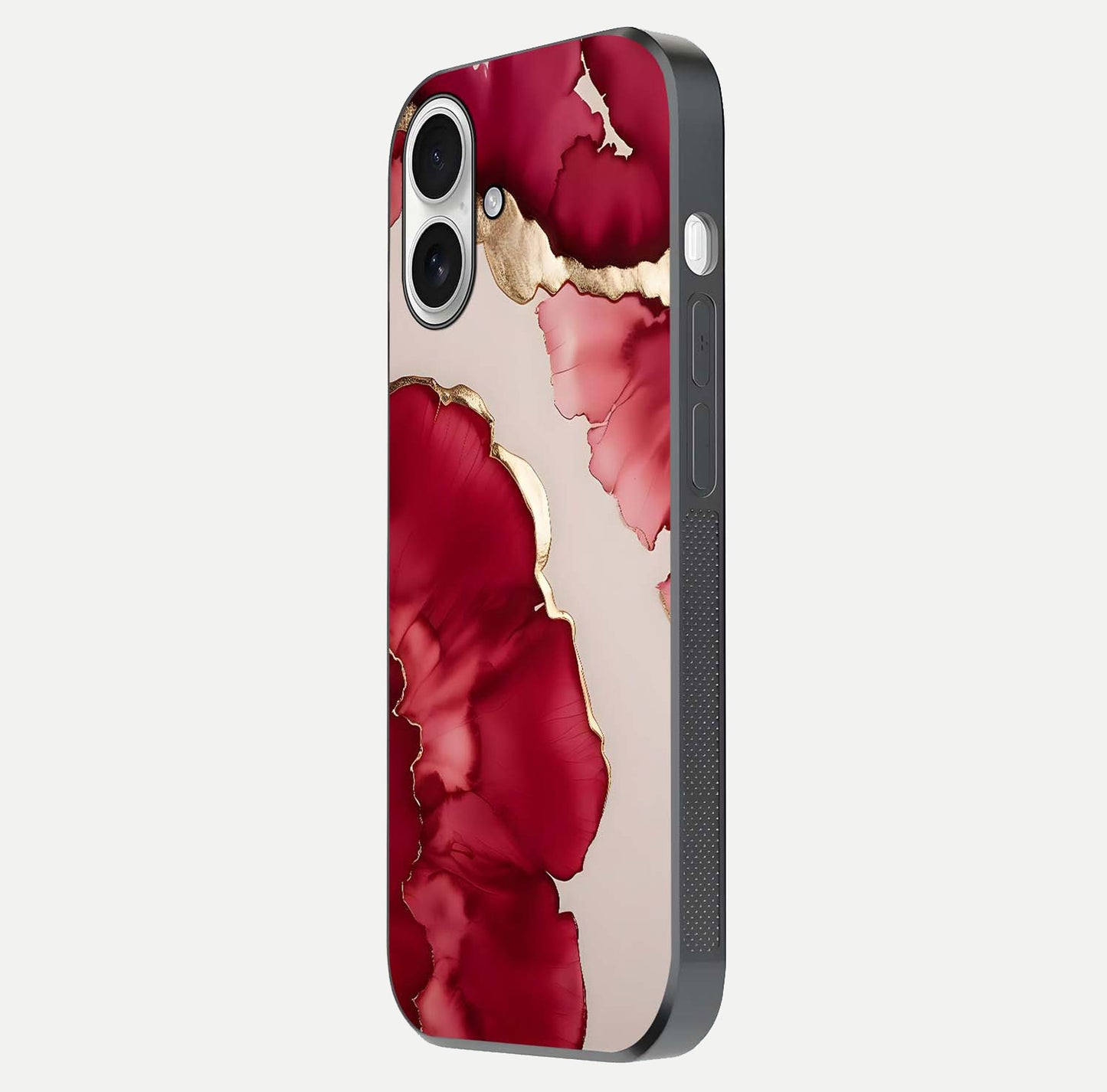 Pink & White Marble Glass Case For iPhone 17