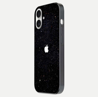 Starry Apple Galaxy Glass Case for iPhone 17 side-angle image showing gloss and star pattern detail