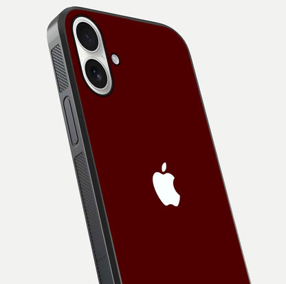 Apple Crimson Core Glass Case for iPhone 17 close-up angle showing deep crimson tone and HD glass reflection