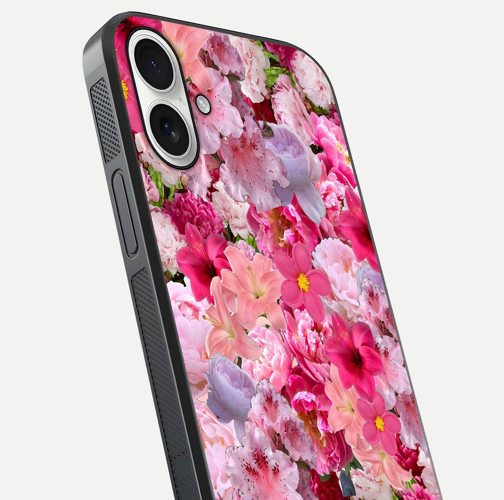 Bloom Crush Fantasy Glass Case for iPhone 17 close-up image showing color gradient and petal detailing