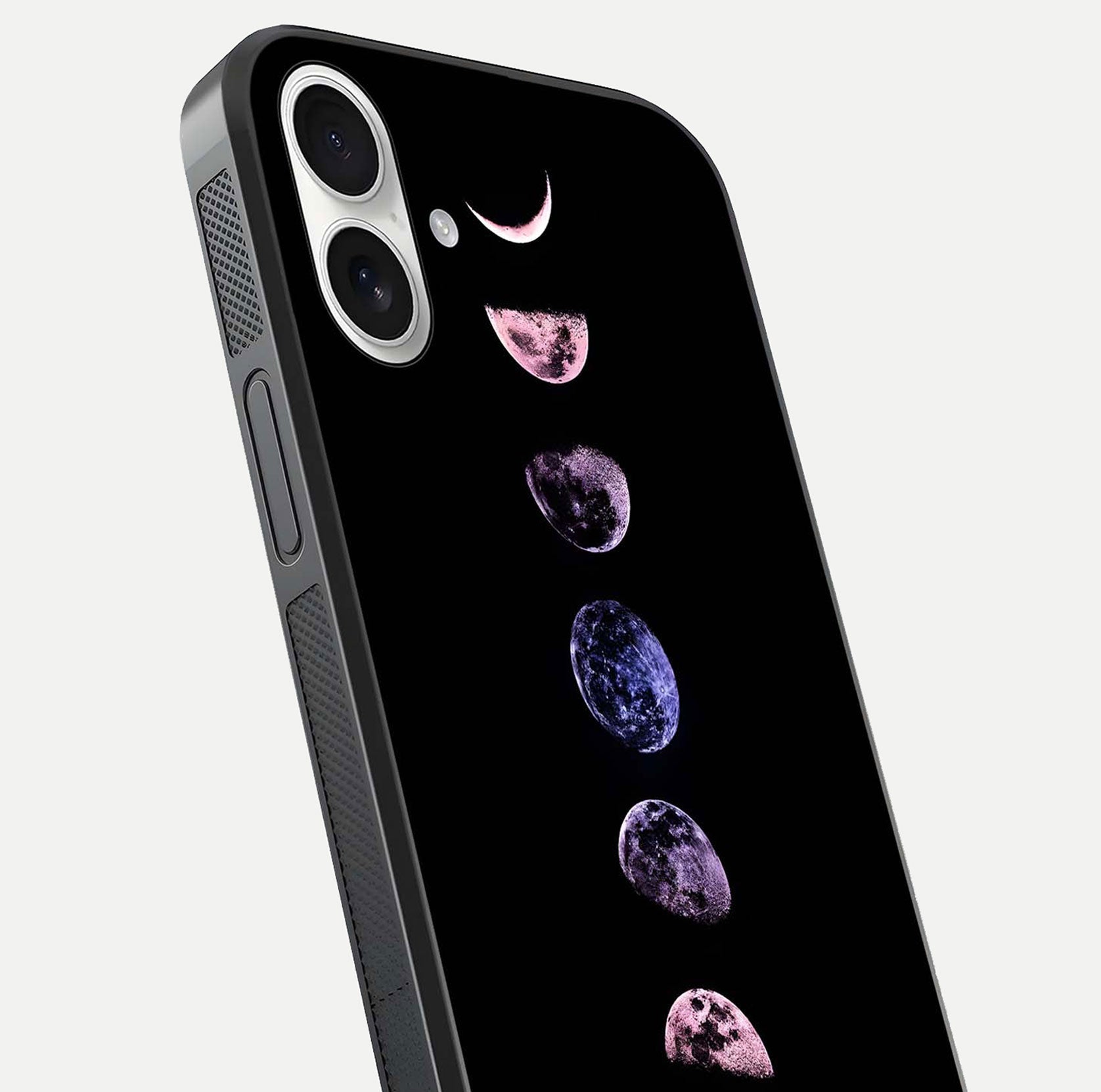 Crimson All Planets Glass Case for iPhone 17 close-up highlighting planet details and reflection polish