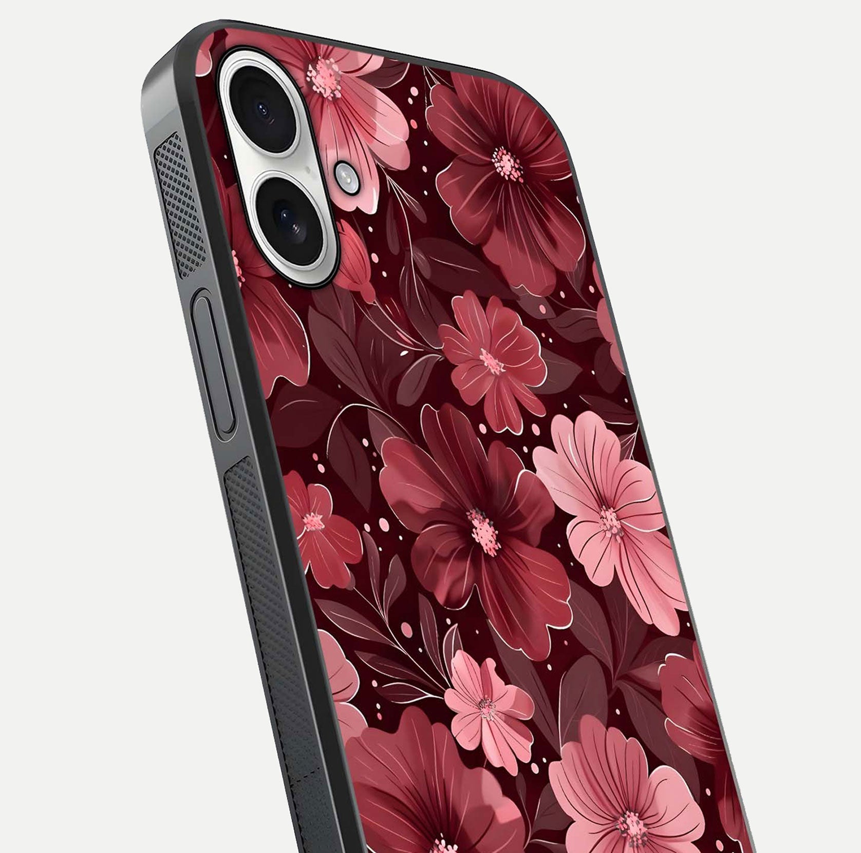 Flower Blush Bloom Glass Case for iPhone 17 close-up highlighting pastel tones and reflection clarity