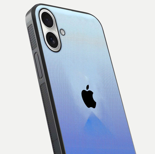 Gradient Apple Vibe Glass Case for iPhone 17 close-up angled shot showing color transition and reflection brightness