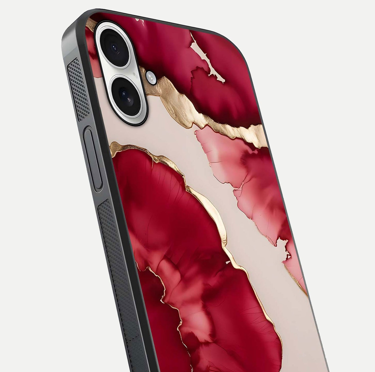 Pink & White Marble Glass Case For iPhone 17
