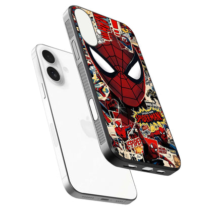 Aesthetic Vando Hands Glass Case for iPhone 17 floating dual-view mockup showing slim edge profile and high-definition gloss