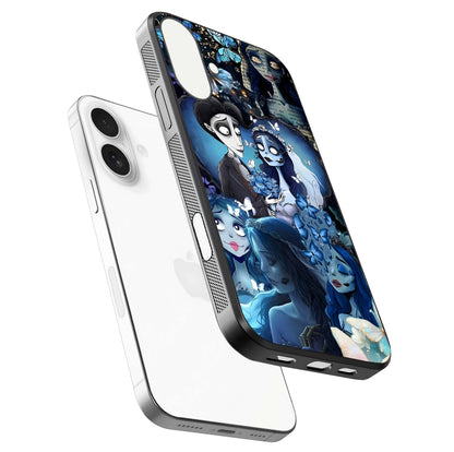 Butterfly Ghost Soul Glass Case for iPhone 17 floating mockup showcasing spirit-like butterfly detail and gloss