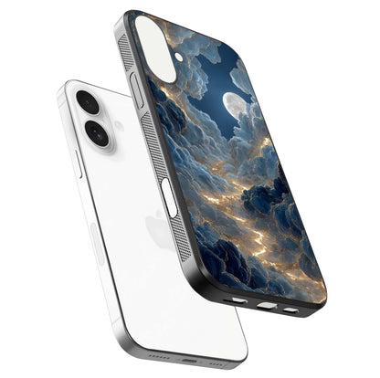 Celestial Cloud Road Glass Case for iPhone 17 floating mockup capturing glowing horizon and HD gloss