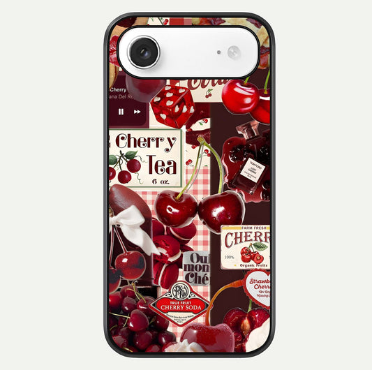 Aesthetic Cherry Tea Glass Case For iPhone Air  by Custom World