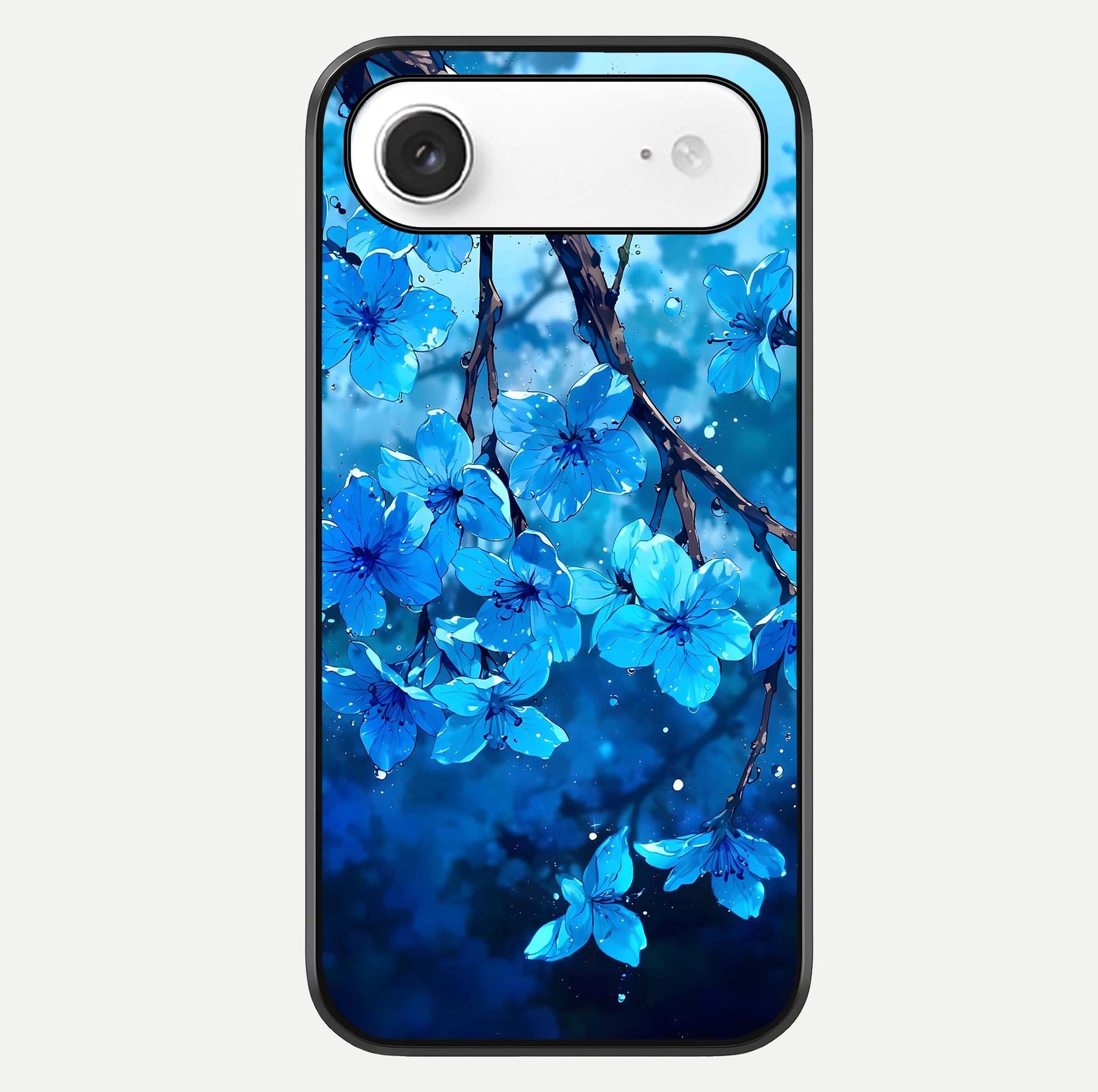 Blue Blossoms Branch Glass Case For iPhone Air  by Custom World