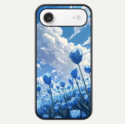Blue Tulip Clouds Glass Case For iPhone Air  by Custom World