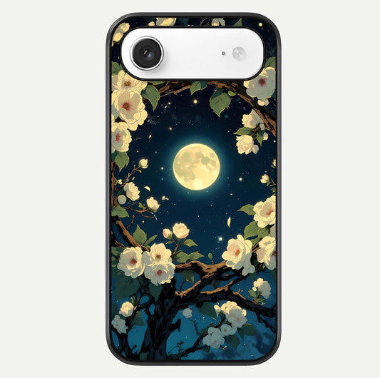 Celestial Moon & Flower Glass Case For iPhone Air  by Custom World