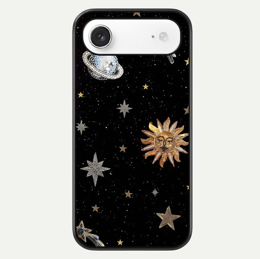 Celestial Moon With Stars Glass Case For iPhone Air  by Custom World