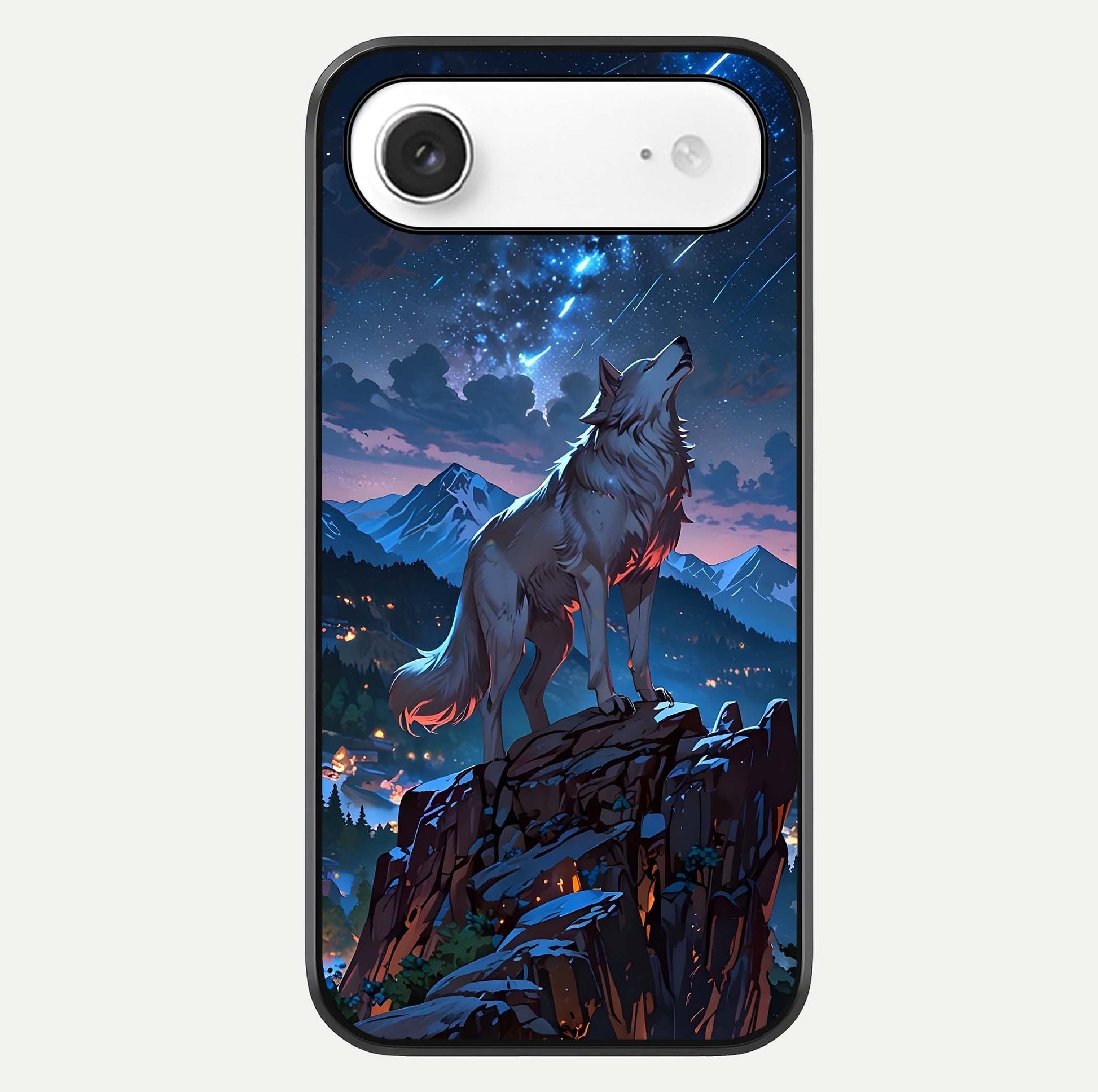 Celestial Wolf Howl Glass Case For iPhone Air  by Custom World