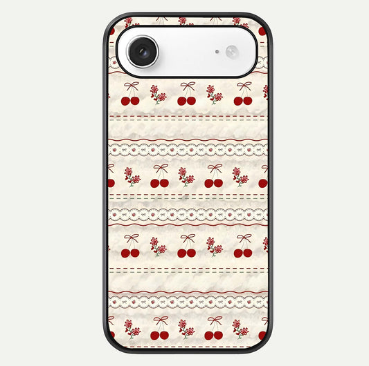 Cherry Bloom Charm Glass Case For iPhone Air  by Custom World
