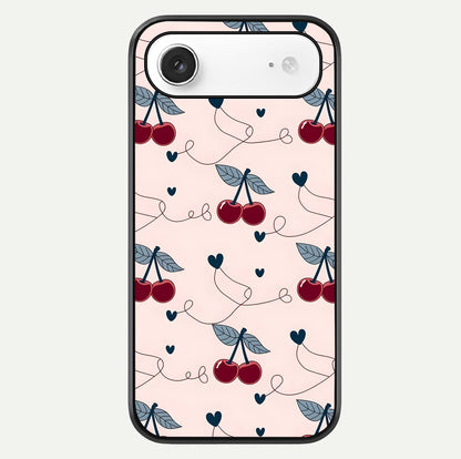 Cherry Heart Line Glass Case For iPhone Air  by Custom World
