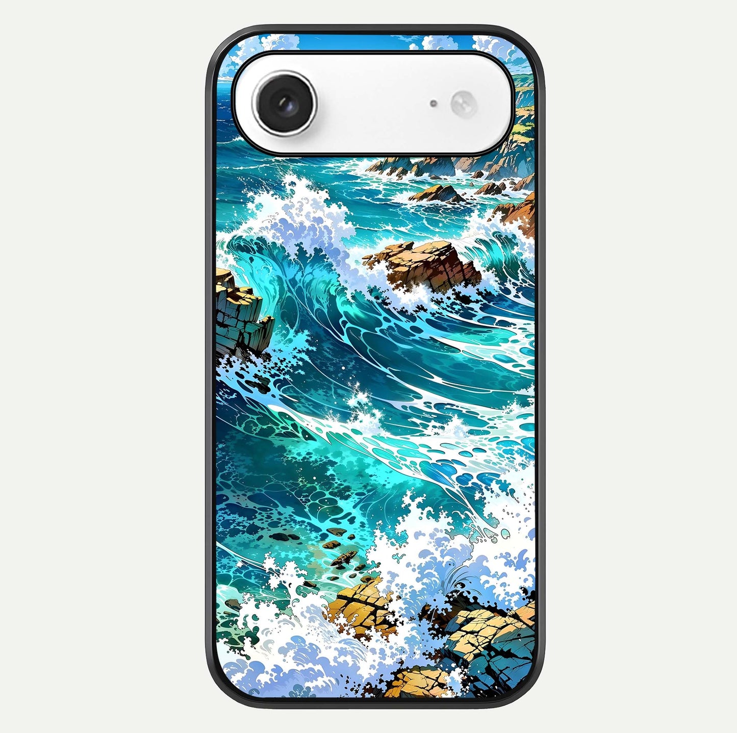 Coastal Blue Waves Glass Case For iPhone Air  by Custom World