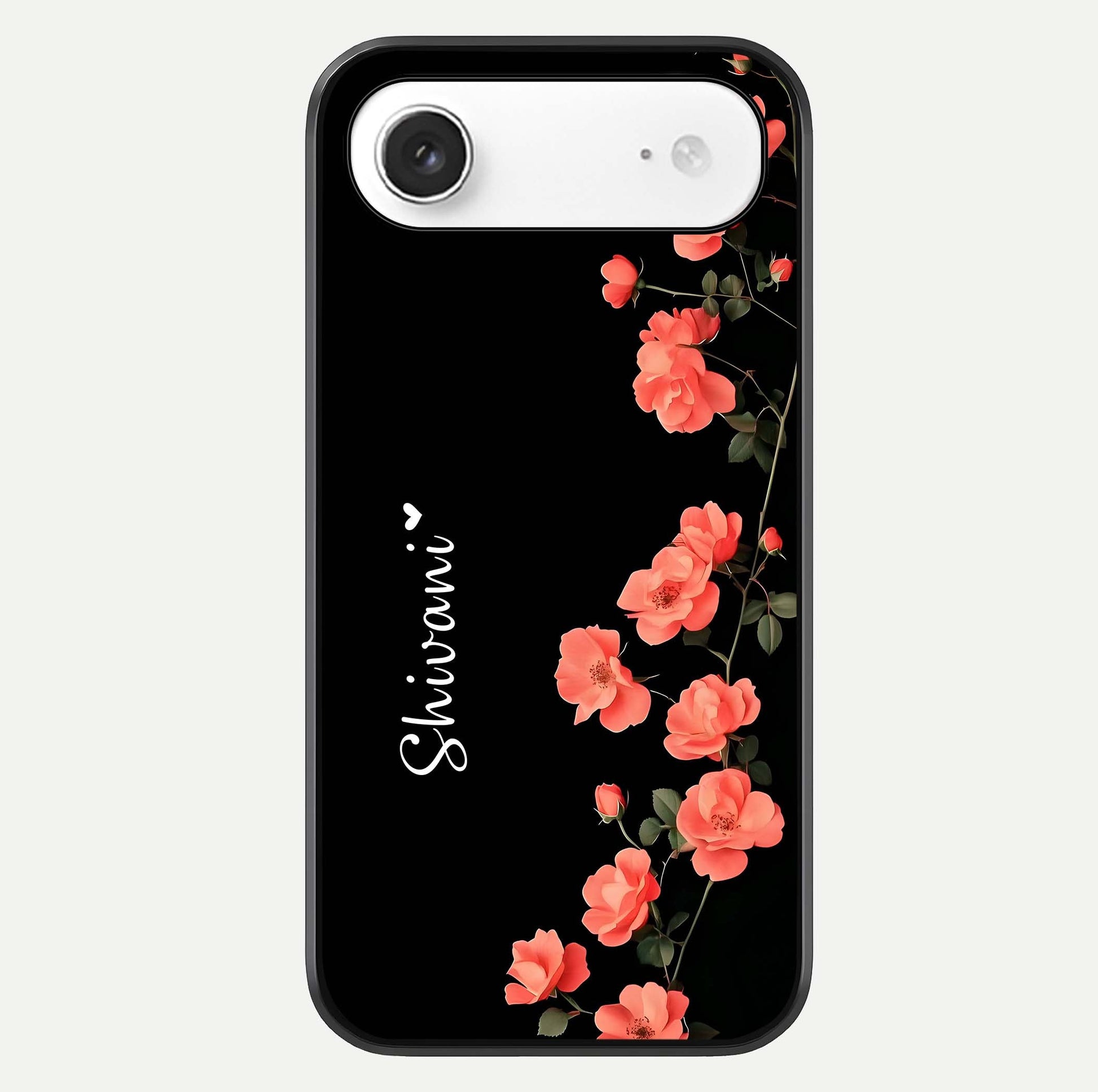 Crimson Bloom Grace Custom Name Glass Case For iPhone Air  by Custom World